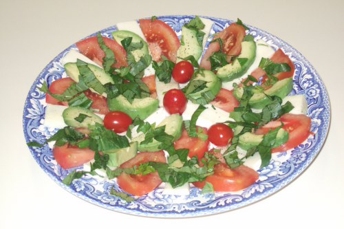 Avocado, Tomato, and Mozarella Salad